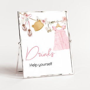 Poster Bebê Doce Garota Boho Roupa Bebidas Chás de fralda