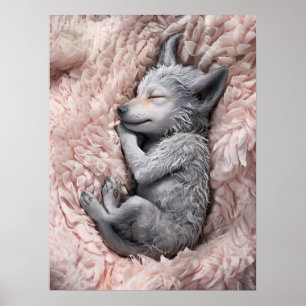 Poster Bebê dormindo lobisomem Arte na Enfermeira