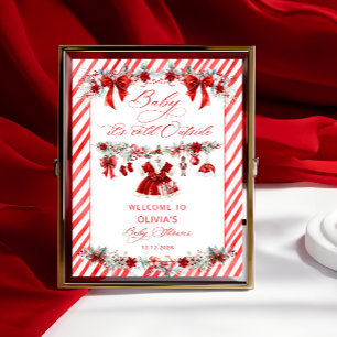 Poster Bebê É Frio Fora Chá de fraldas Bem-vindo