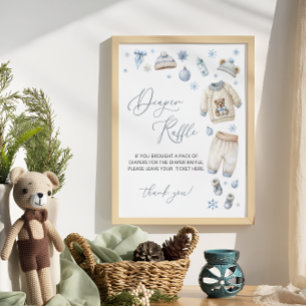 Poster Bebê É Frio Fora Da Fralda Chá de fraldas Raffle