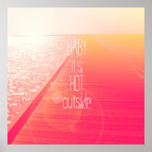 Poster "Bebê é parte externa quente." Tipografia no dia