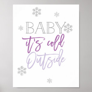 Poster Bebê é roxo de prata frio do brilho da parte