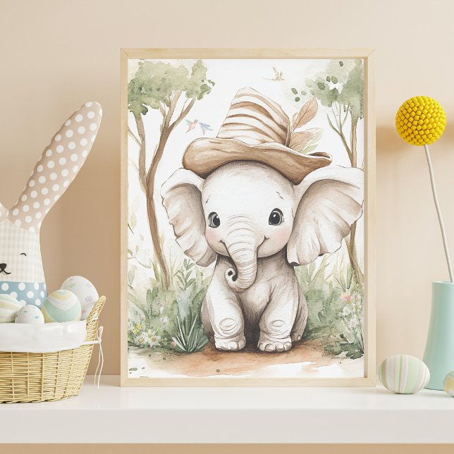 Póster Bebê Elefante Fofo (Criador carregado)