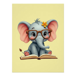 Póster Bebê Elefante Sábio