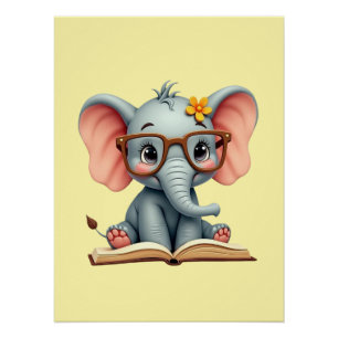 Póster Bebê Elefante Sábio