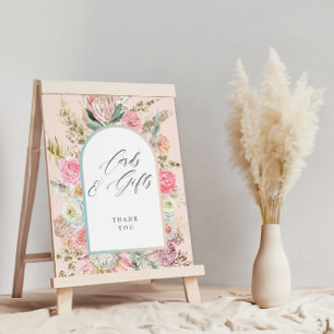 Poster Bebê em Bloom Cartões de Chá de fraldas Boêmia Sin