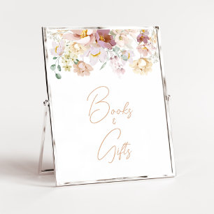 Poster Bebê em Bloom Florals Chás de fraldas Livros e Pre