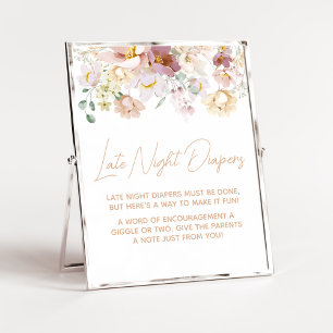 Poster Bebê em Bloom Florals Fralda Noturna Tarde