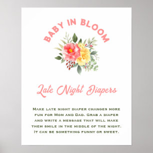 Poster Bebê Em Chá de fraldas De Sangue Fraldas Noturnas