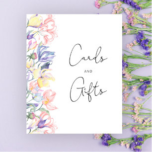 Poster Bebê em chás de fraldas de flores Cartões e presen