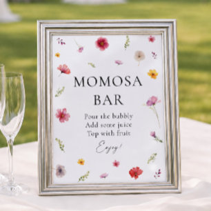Poster Bebê em Flor Baby Shower Momosa Bar
