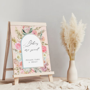 Poster Bebê em Flor Bebê Floral Boêmio é Doce Sinal