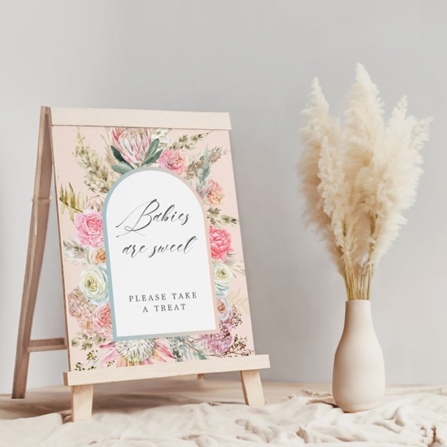 Poster Bebê em Flor Bebê Floral Boêmio é Doce Sinal (Criador carregado)