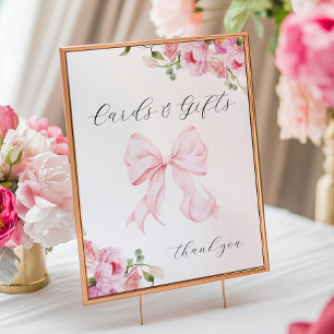 Poster Bebê em Flor Cartões e Presentes com Laço Rosa