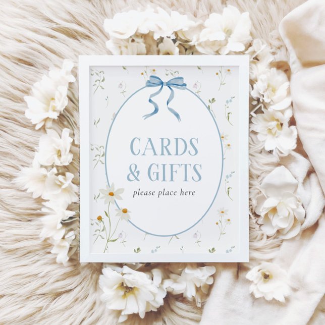 Poster Bebê em Placas Florais e Presentes de Primavera Az (Criador carregado)