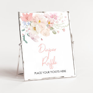 Poster Bebê em Sangue Blush Fralda Floral Rosa Raffle