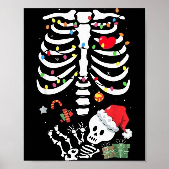 Poster Bebê Esqueleto Fofo Natal Roupa de Gestante Mãe Gr (Frente)