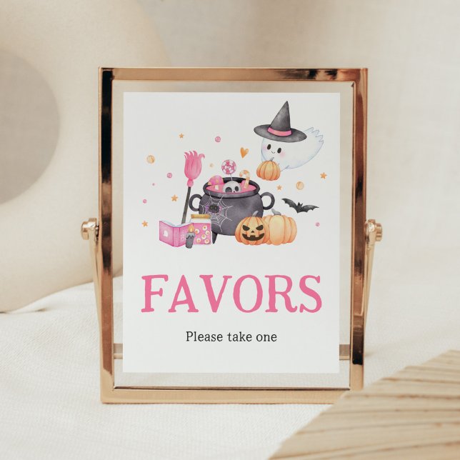 Poster Bebê está criando favores de Chá de fraldas rosa p (Baby is Brewing Baby Shower Favors Sign)