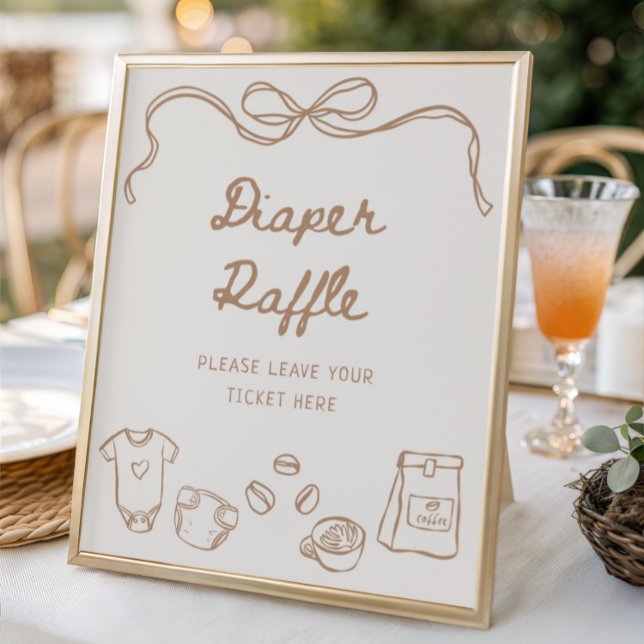 Poster Bebê está criando Fralda desenhada à mão Raffle (Criador carregado)