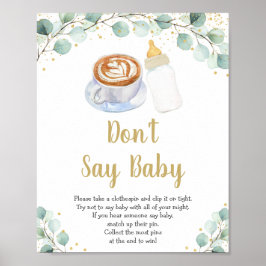 Poster Bebê está criando verde Não diga jogo de bebê