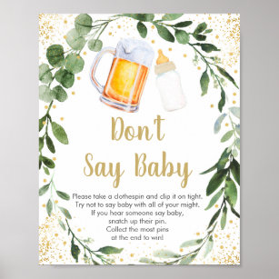 Poster Bebê está criando verde Não diga jogo de bebê