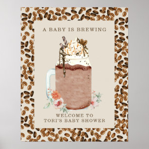 Poster Bebê Está Fazendo Chá Frio De Café Bem-Vindo