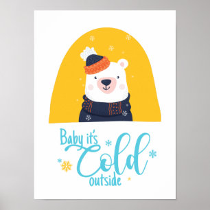 Poster Bebê está frio lá fora