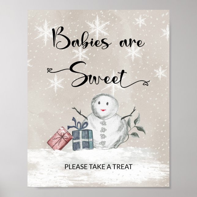Poster Bebê está frio lá fora Os bebês são doces (Frente)