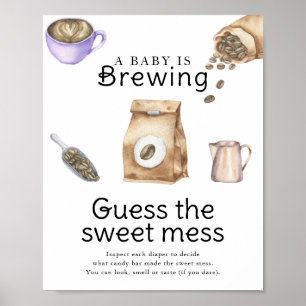 Poster Bebê está preparando café Adivinha a doce bagunça