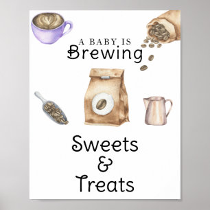 Poster Bebê está preparando café Doces e Tratamentos chá