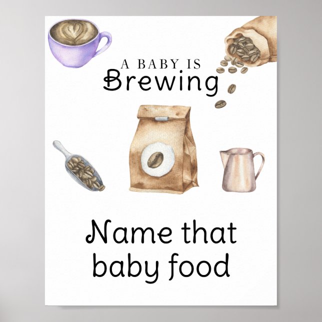Poster Bebê está preparando café - Nome aquele alimento p (Frente)
