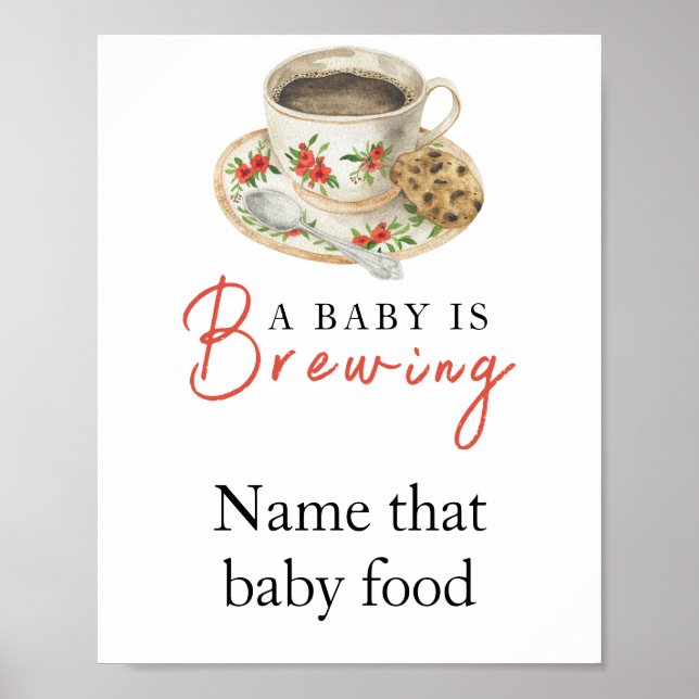 Poster Bebê está preparando café - Nome aquele alimento p (Frente)