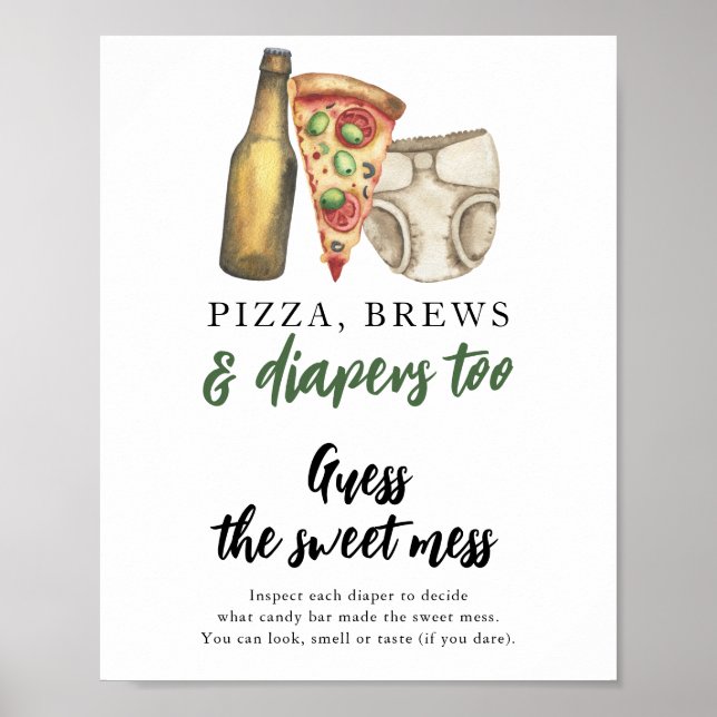 Poster Bebê está preparando cerveja Adivinhe a bagunça do (Frente)