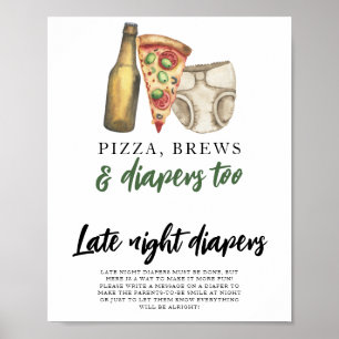 Poster Bebê está preparando cerveja Fraldas de madrugada