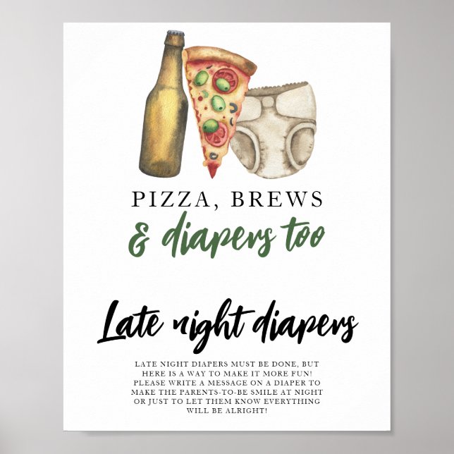 Poster Bebê está preparando cerveja Fraldas de madrugada  (Frente)