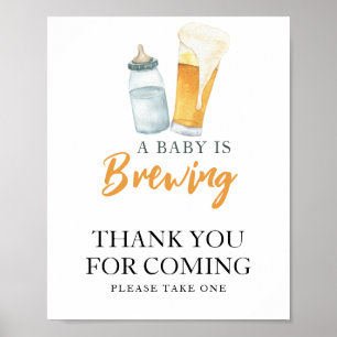 Poster Bebê está preparando cerveja Obrigado por vir