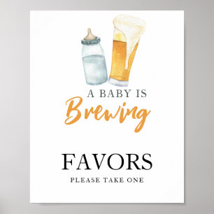 Poster Bebê está preparando favores de cerveja