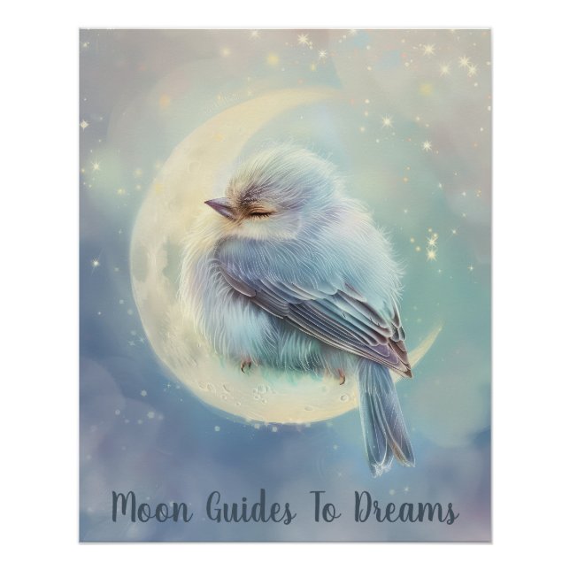 Póster Bebê fininho dormindo na Lua (Frente)