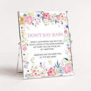 Poster Bebê Floral em Flor Não Diga Sinal de Bebê
