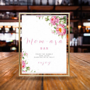 Poster Bebê Floral Rosa com Chá de Sangue