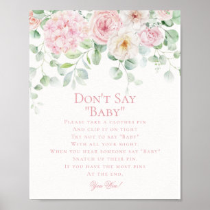 Poster Bebê Floral Rosa no Bloom Hydrangea Game