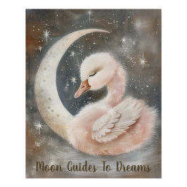 Póster Bebê ganso dormindo na Lua