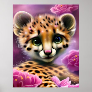 Poster Bebê Guepardo de Olhos Sonhadores
