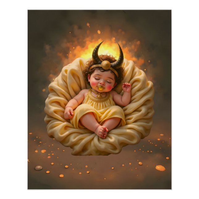 Póster Bebê Isis Adormecida – Deusa da Luz. (Frente)