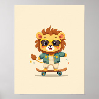 Poster Bebê Leão da Savana Fofinho – Arte de Parede Capri