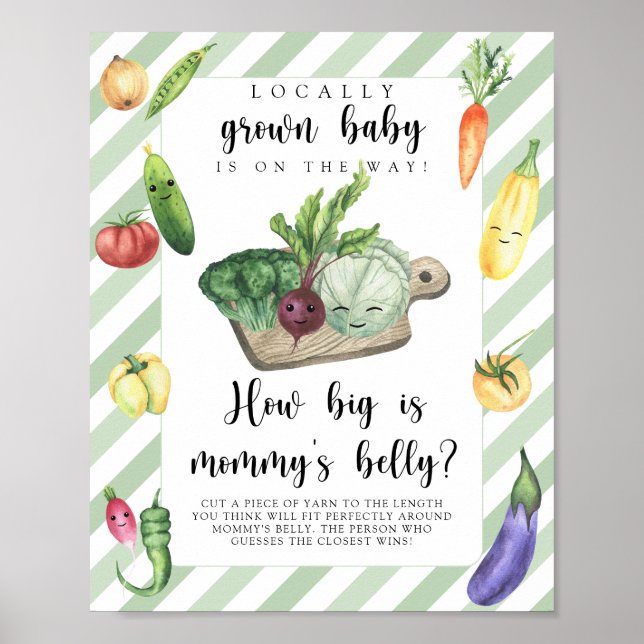 Poster bebê legume - quão grande é a barriga da mamãe jog (Frente)