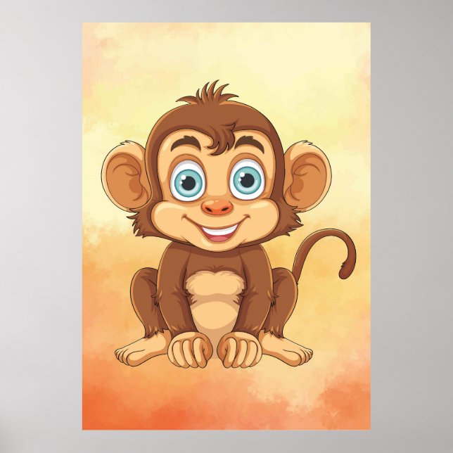 Poster Bebê Macaco Cheio - Cartografia Bebê (Frente)