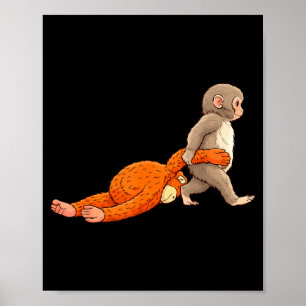 Poster Bebê macaco engraçado soco animal fofo homens mulh
