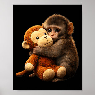 Poster Bebê Macaco Punch Pelúcia Macaco Fofo Punch Pelúci