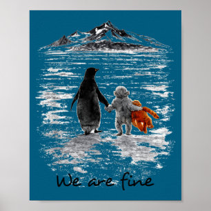 Poster Bebê macaco soca encontra pinguim niilista e meme